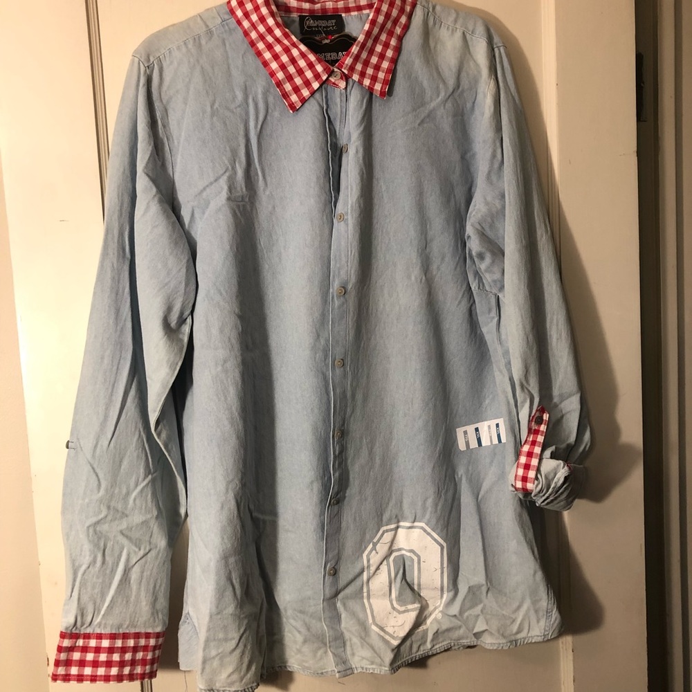 NWT XXL Ohio State Couture Chambray long sleeve
